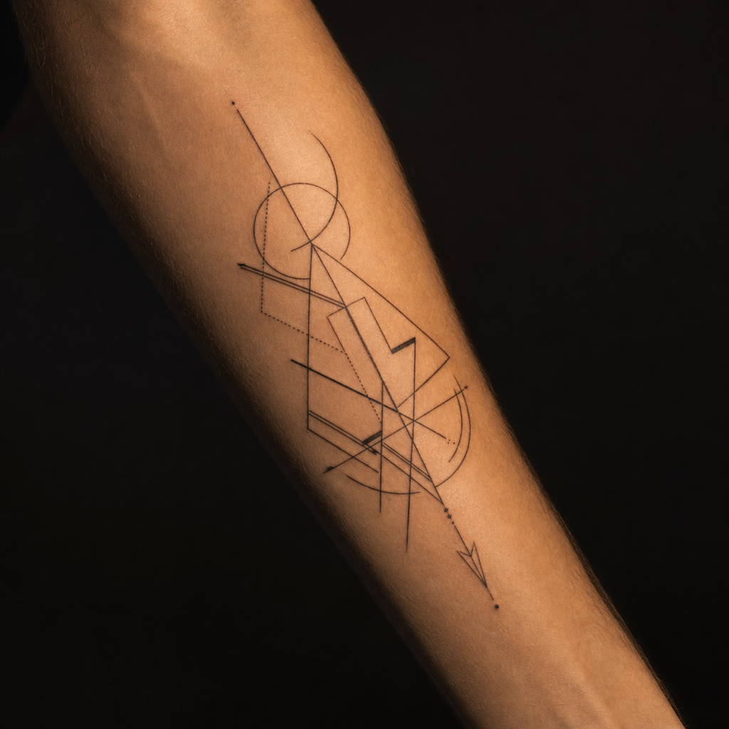 AI tattoo design previewed on a forearm