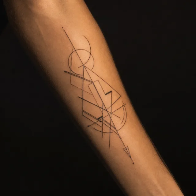 AI tattoo design previewed on a forearm