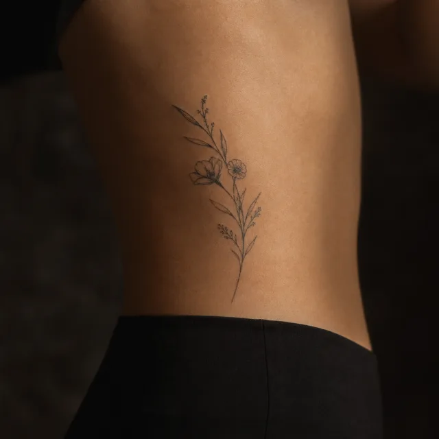 AI tattoo design previewed on a ribs