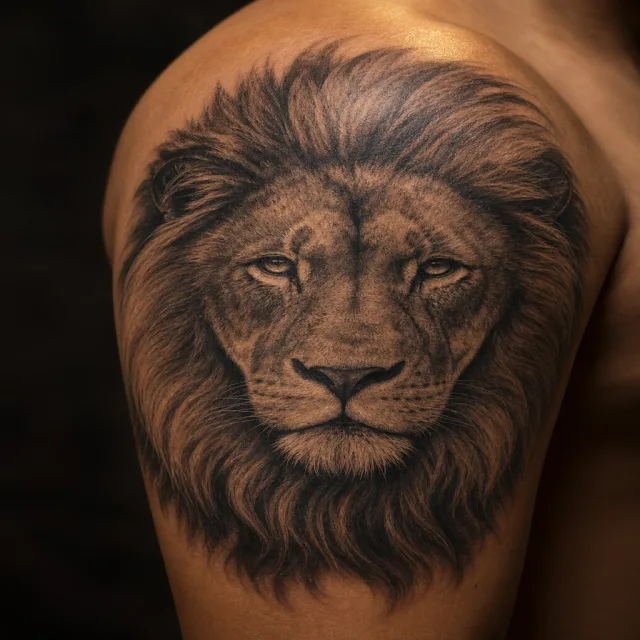 AI tattoo design previewed on a shoulder