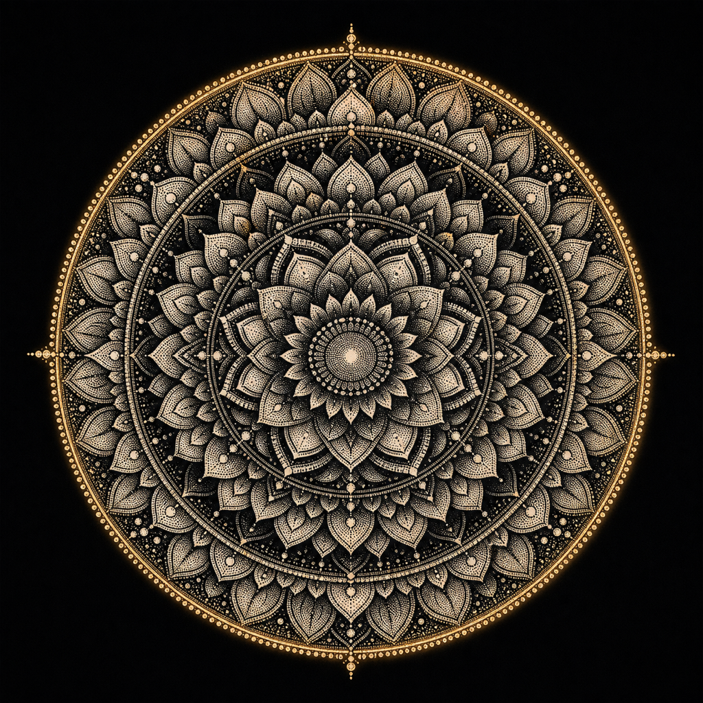 Dotwork tattoo design generated by the MyInk AI tattoo generator