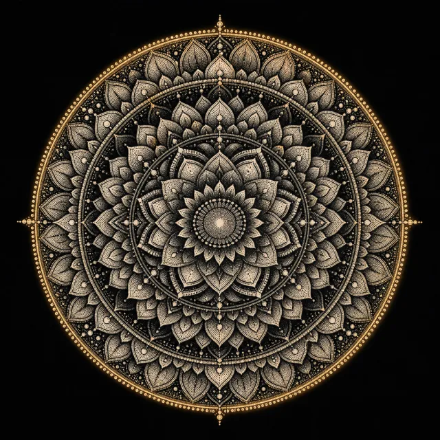 Dotwork tattoo design generated by the MyInk AI tattoo generator