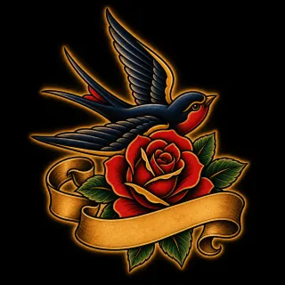 Real Traditional-style tattoo direction generated in the MyInk studio