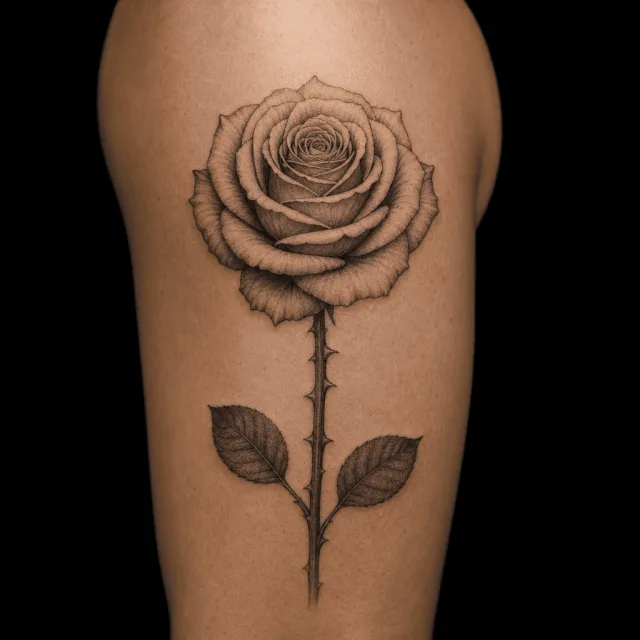Tattoo design after canvas refine, with the marked area redrawn